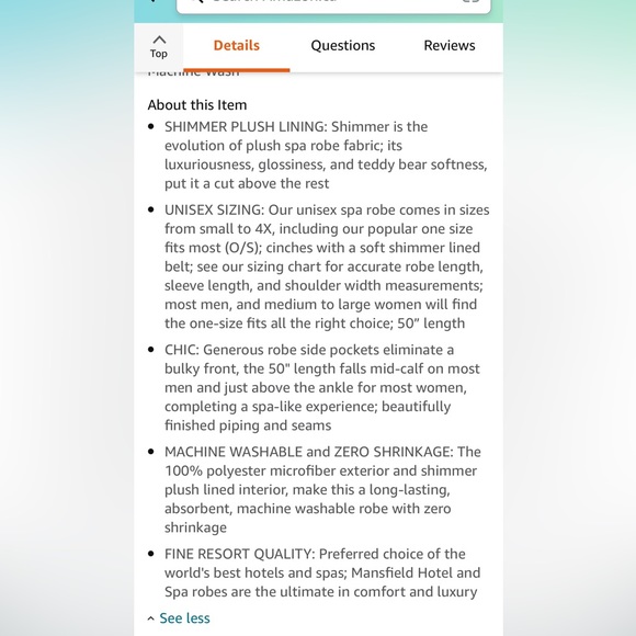 Spa micro fibre shimmer lined shawl collar robe . Never used - Picture 3 of 5